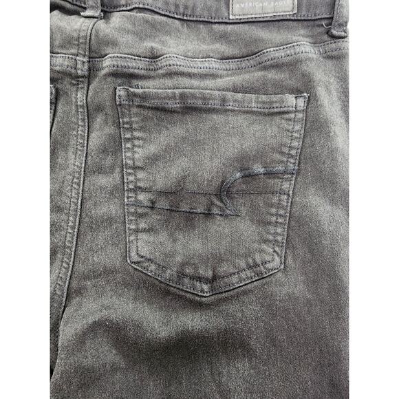 American Eagle Next Level Stretch Super High Rise Jegging Size 8 Black Button - Picture 4 of 15